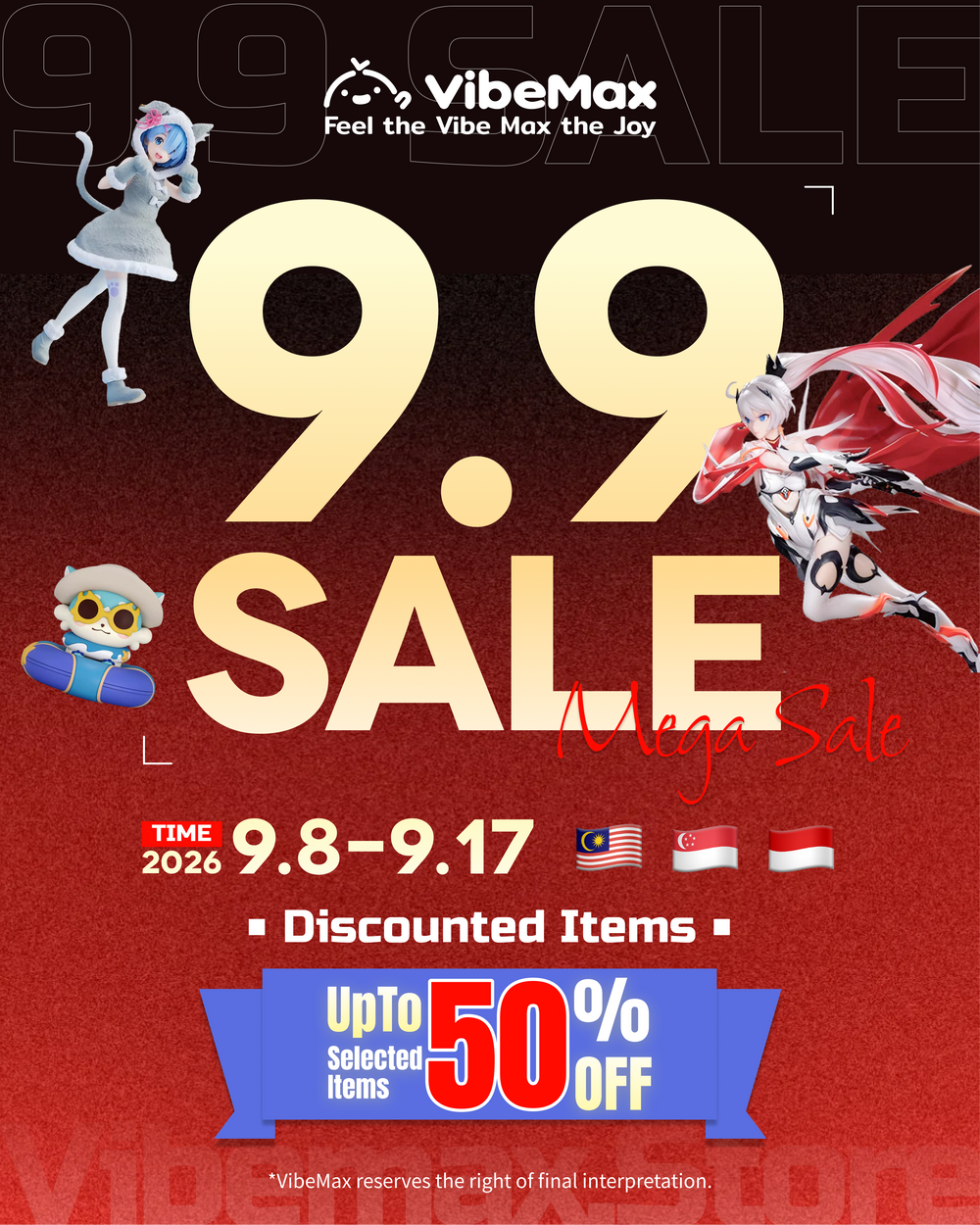 9.9 MEGA SALE  FAN FAVOURITES. LIMITED STOCK. Limited time 9–14 September | While Stocks Last