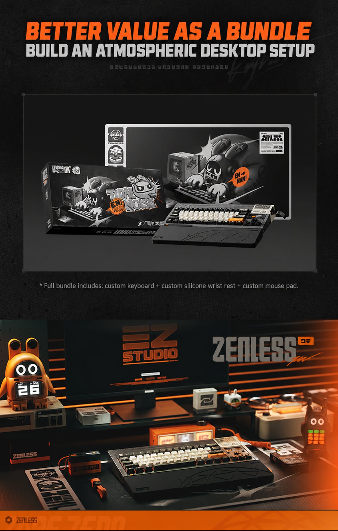 Zenless Zone Zero 3Z Studio "Tidal Noise" Custom Tri-Mode Mechanical Keyboard & Custom Accessory