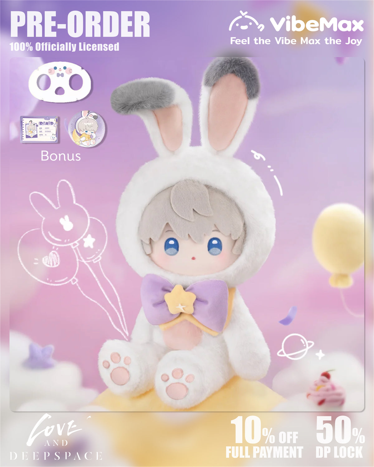 Love and Deepspace Fluffy Party Series 40cm Plushie Doll - Official PreOrder