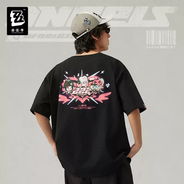 Zenless Zone Zero Angels of Delusion Color Block Printed Short Sleeve T-Shirt