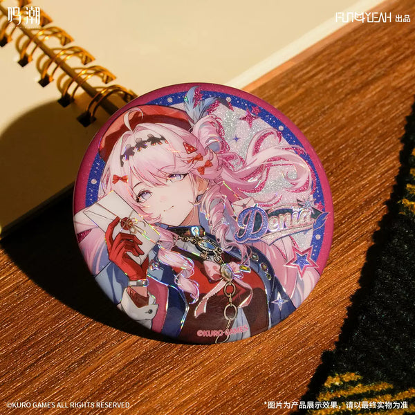 Wuthering Waves Tide‑Sound Letter Series Double‑Flash Tinplate Badge Blind Box