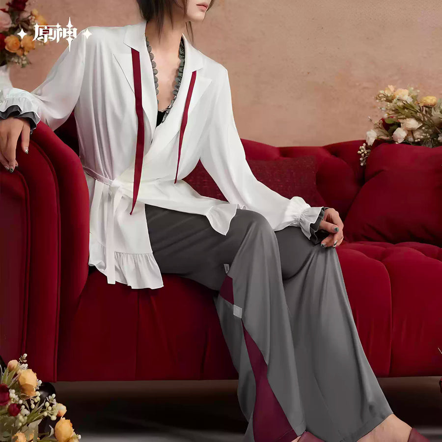 Genshin Impact Arlecchino Evening Tea Talks Pajama Set (Including Hair Scrunchie)