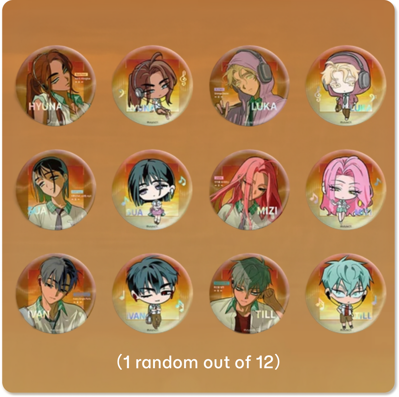 Alien Stage Zombie Stage : Fading Youth Series Character Badge Full Box (12 Styles Total)