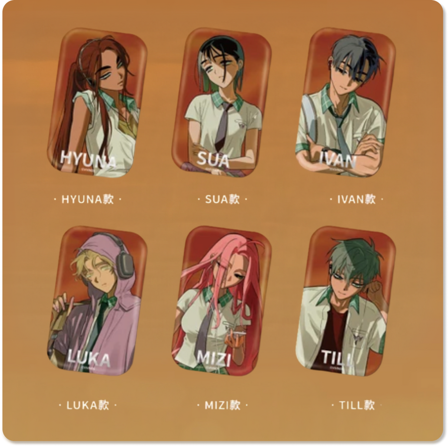 Zombie Stage : Fading Youth Series Square Tinplate Badge