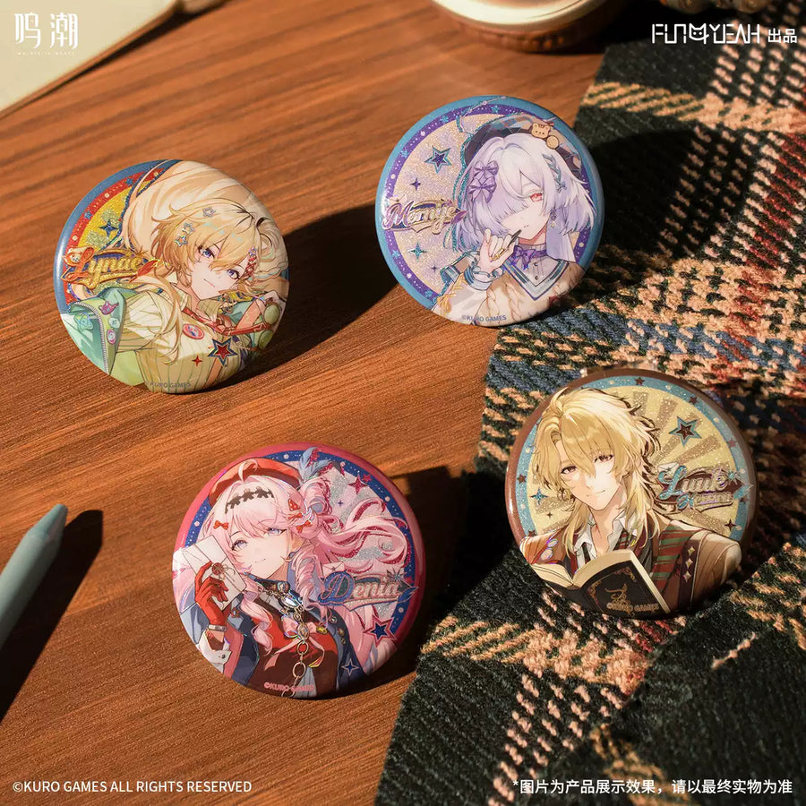 Tide‑Sound Letter Series Double‑Flash Tinplate Badge Blind Box