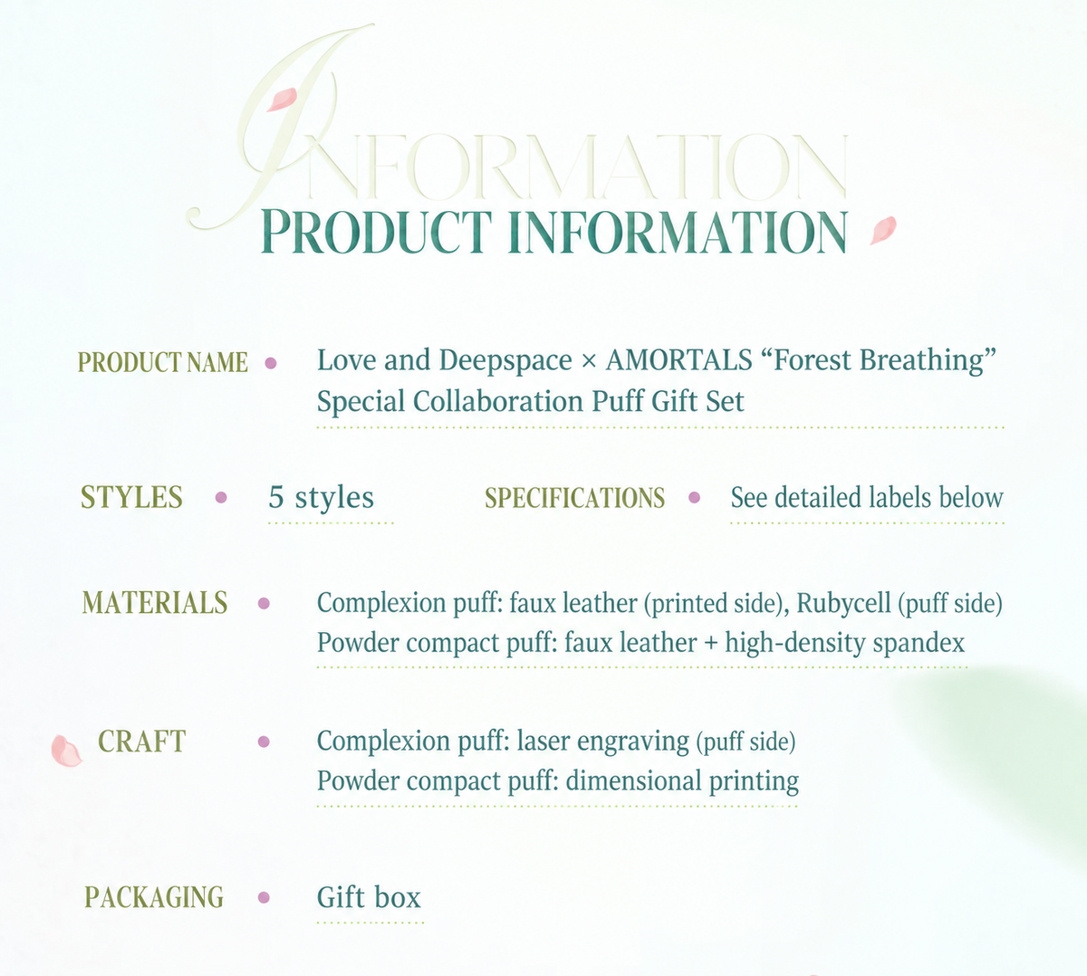 LADs × AMORTALS Forest Isle Breathing Series Special Collaboration Puff Set Gift Box